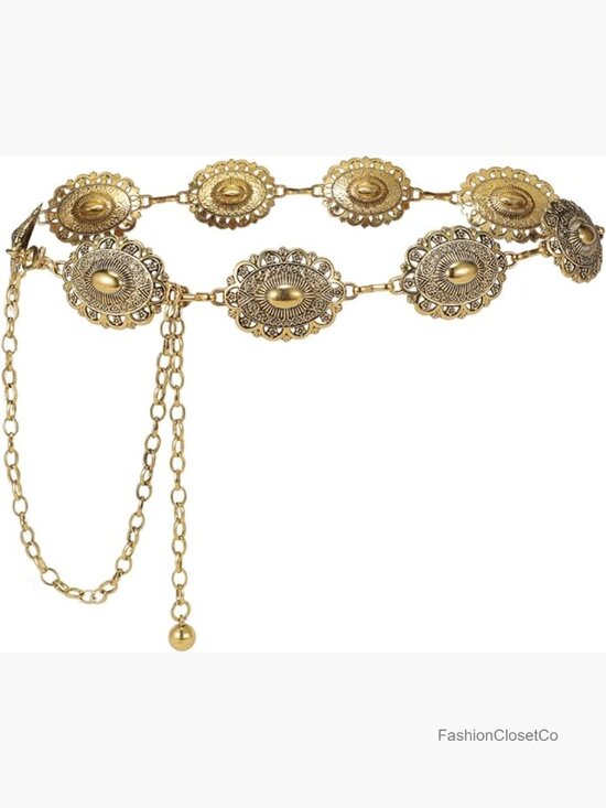 Accessories - Western Chain Belt Vintage Concho Waist Chain Belt for Women Dresses Jeans